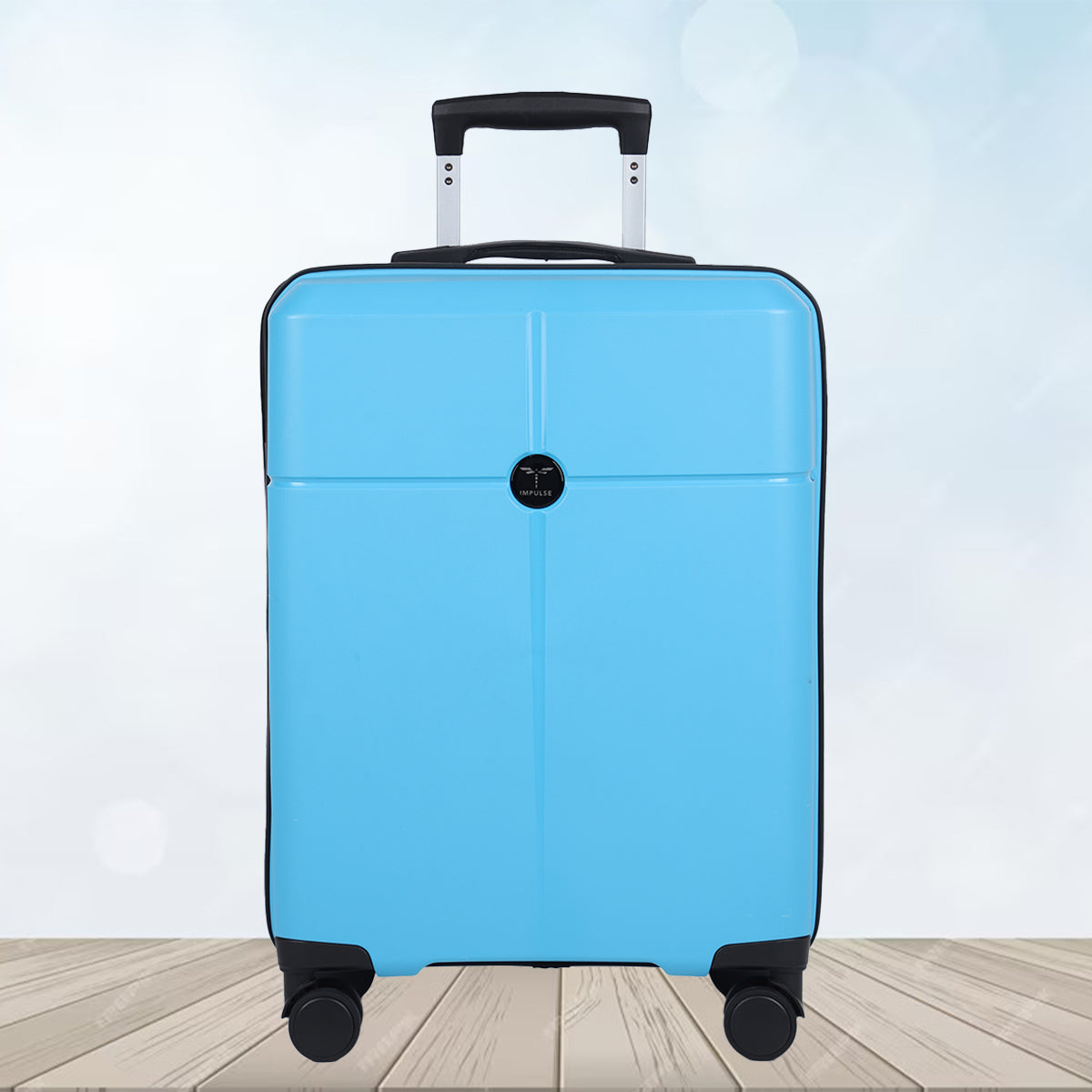 Small Cabin Suitcase (55 cm) 8 Wheels - Hard Sided PP 4 Wheel Spinner, Unbreakable Trolley Bag with Combi Lock - Blue