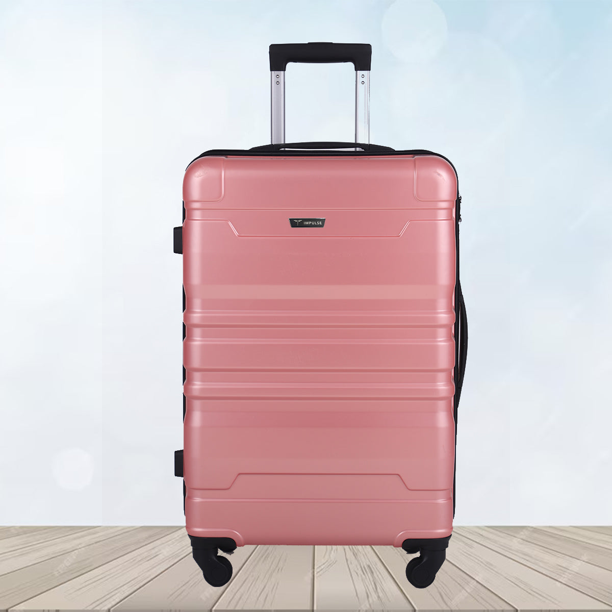 Small Cabin Suitcase (55 cm) 8 Wheels - Hard Sided ABS and PC 4 Wheel Spinner, Unbreakable Trolley Bag with Combi Lock - Pink