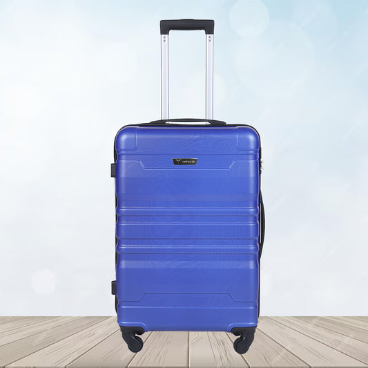 Small Cabin Suitcase (55 cm) 8 Wheels - Hard Sided ABS and PC 4 Wheel Spinner, Unbreakable Trolley Bag with Combi Lock - Blue