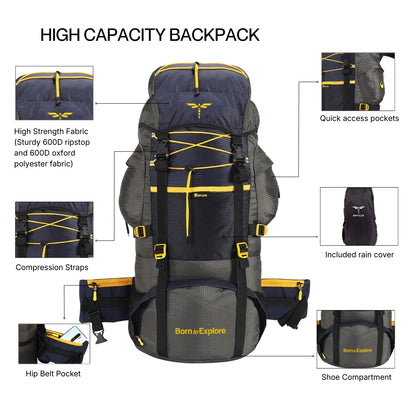 Rucksack trekking bag (Grey)