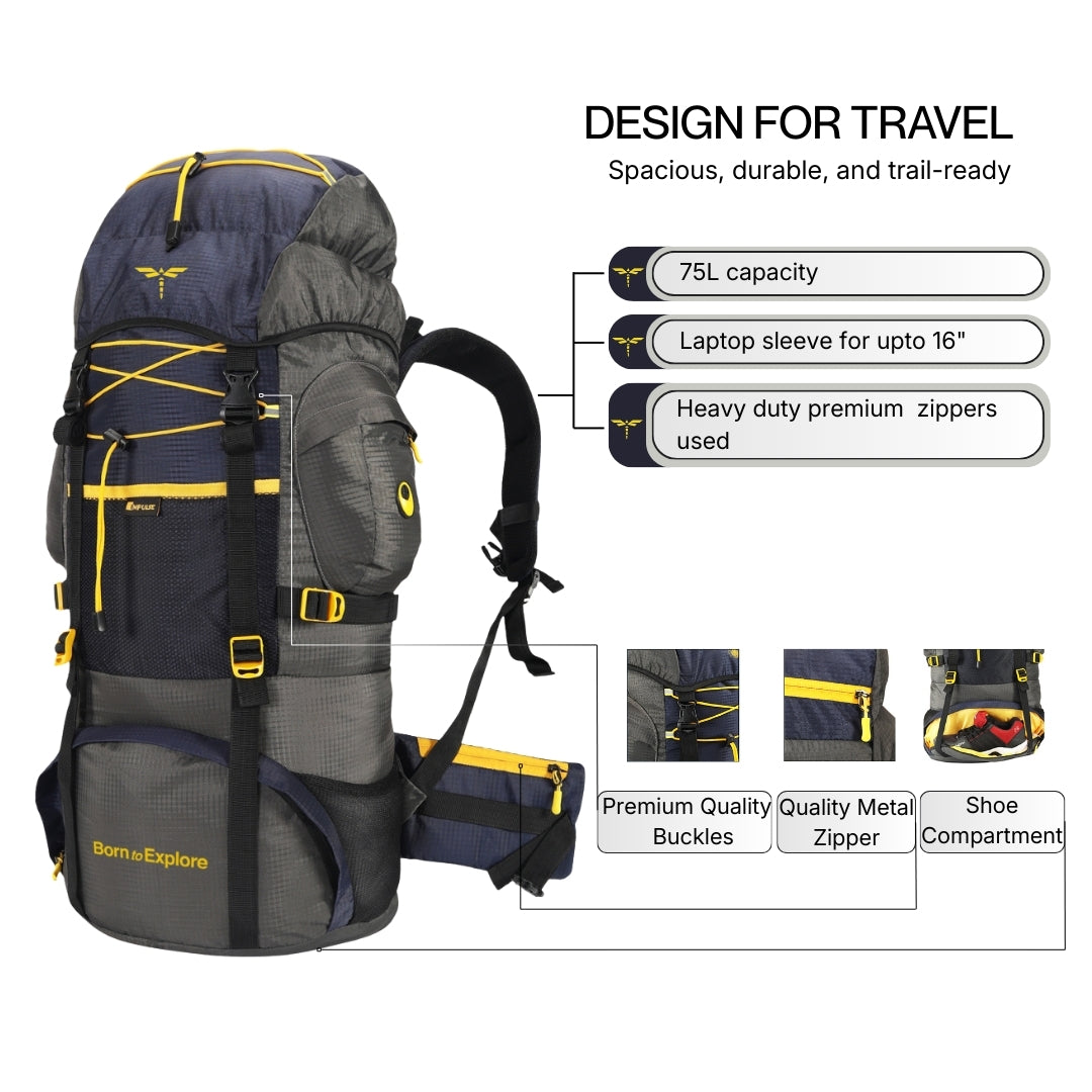 Rucksack trekking bag (Grey)