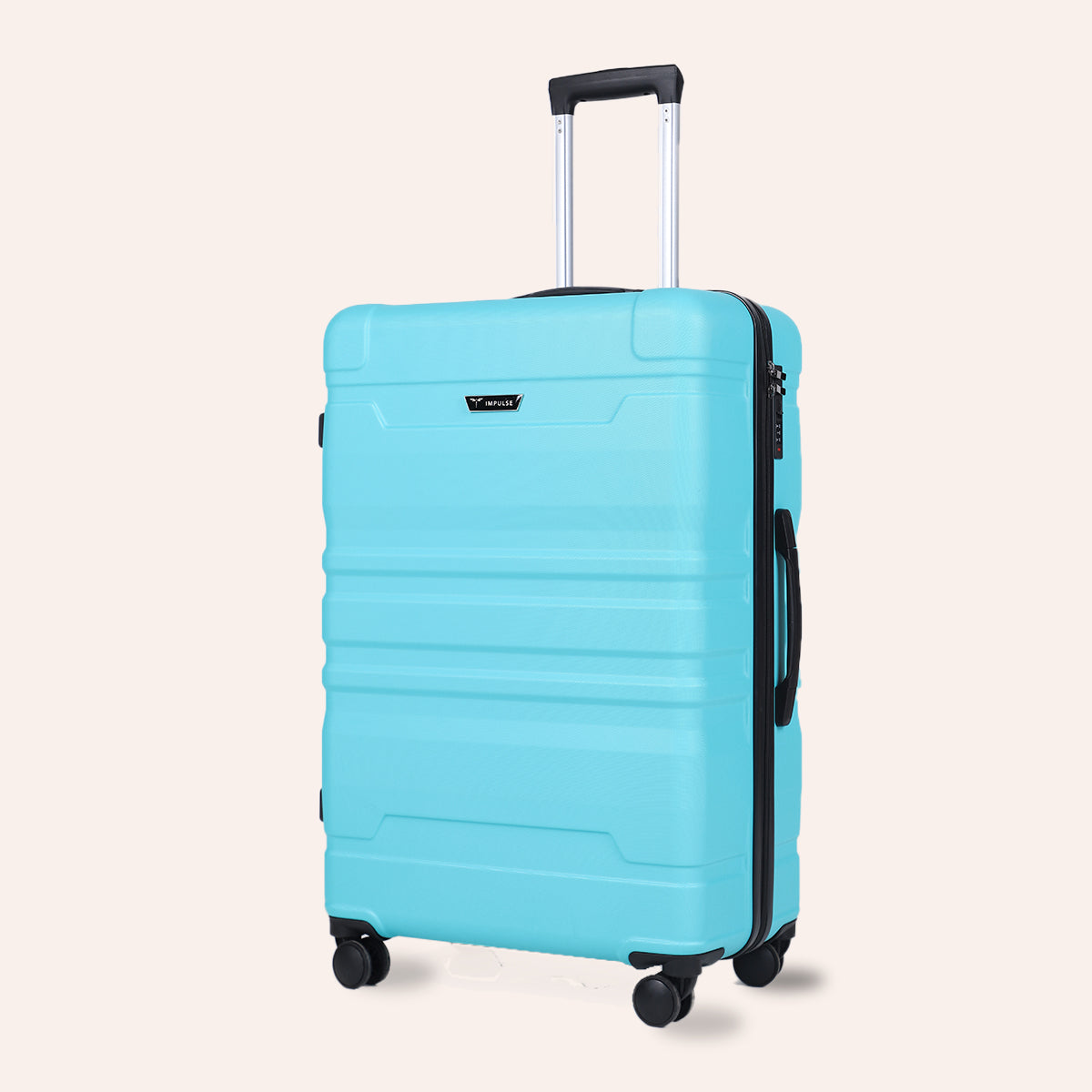 Small Cabin Suitcase (55 cm) 8 Wheels - Hard Sided ABS and PC 4 Wheel Spinner, Unbreakable Trolley Bag with Combi Lock - Blue, Multicolor