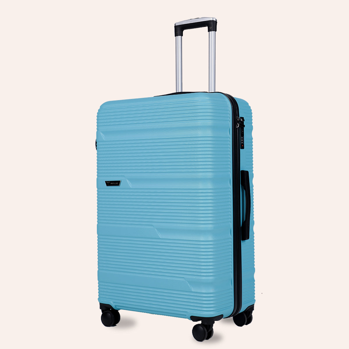 Small Cabin Suitcase (55 cm) 8 Wheels - Hard Sided ABS and PC 4 Wheel Spinner, Unbreakable Trolley Bag with Combi Lock - Blue, Multicolor