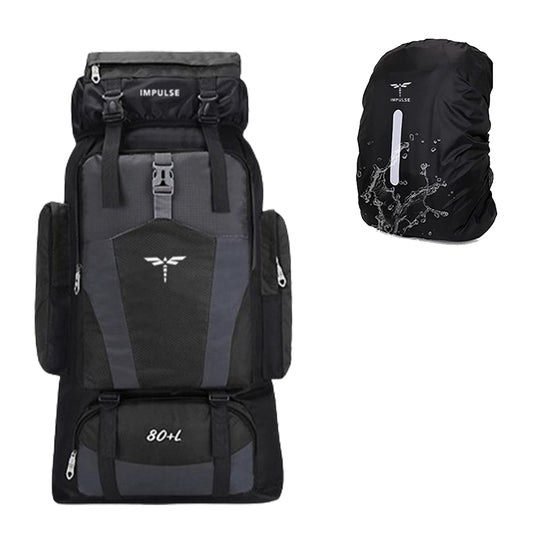 Travel bag for men tourist backpack for hiking trekking camping Rucksack - 75 L  (Black, White)