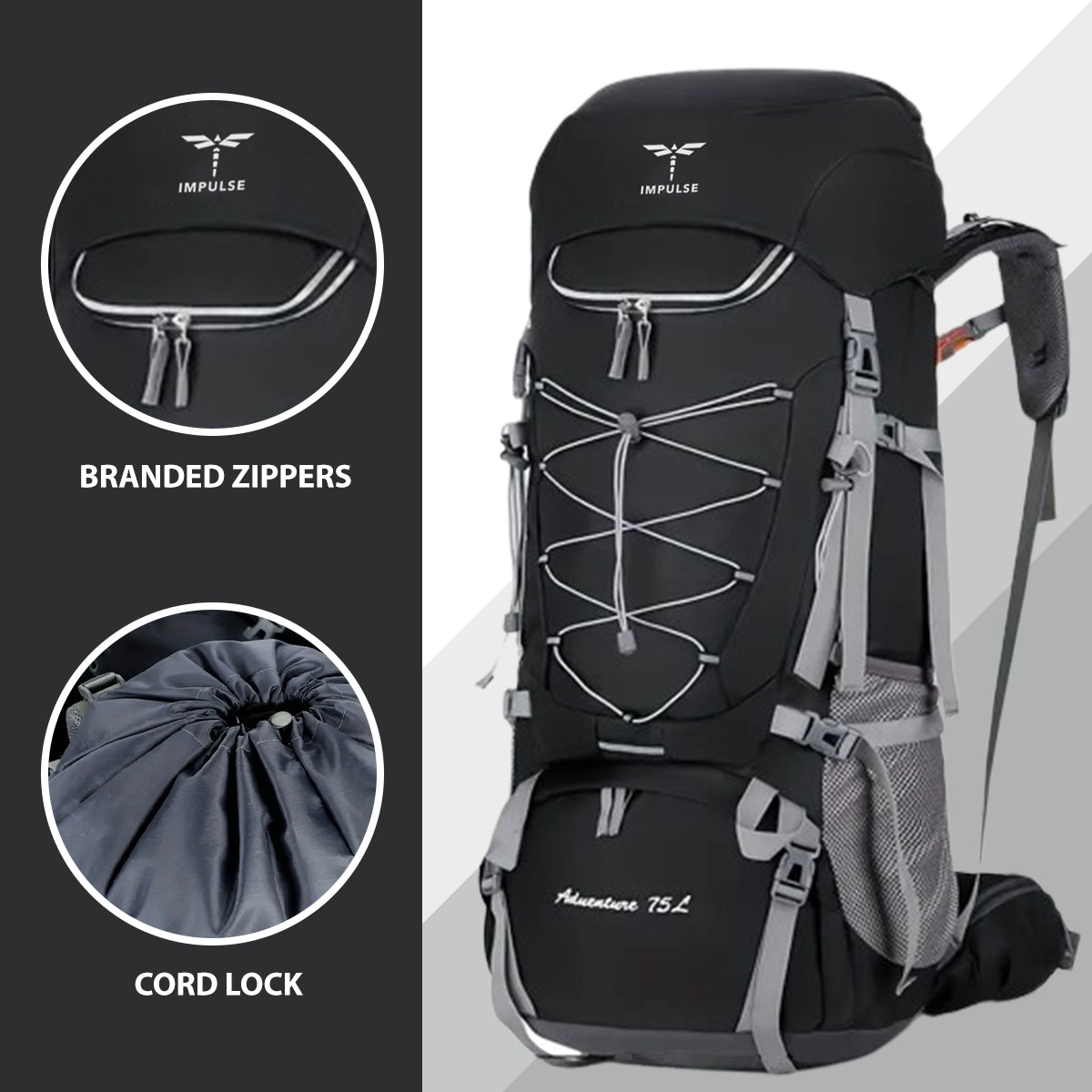 Impulse rucksack bags 75 litres travel bag for men tourist bag for travel backpack