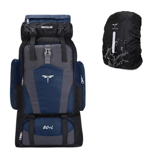 Travel bag for men tourist backpack for hiking trekking camping Rucksack - 75 L  (Blue, White)