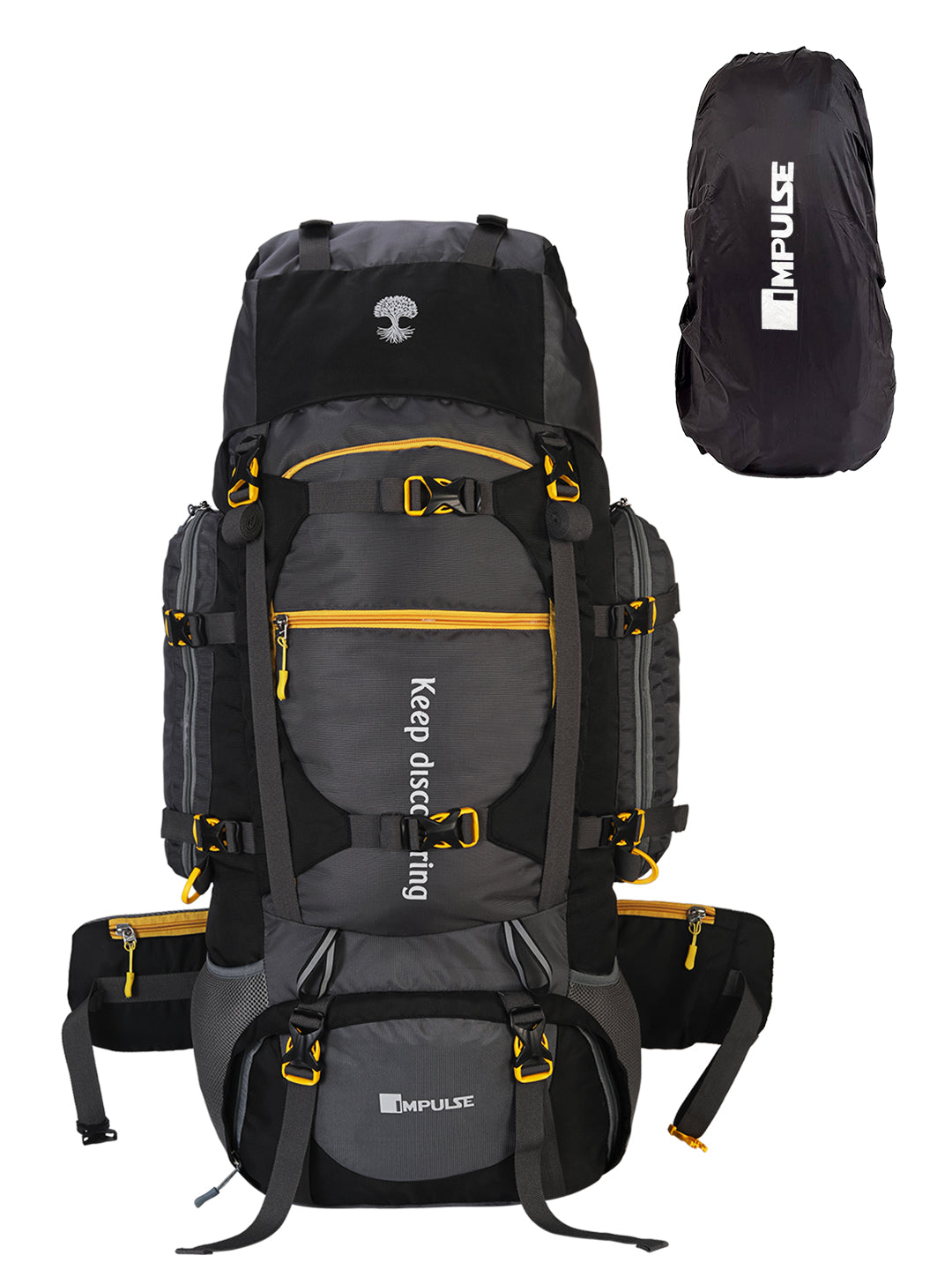 80 Litres Keep Discovering Heavy Grey trekking Bag