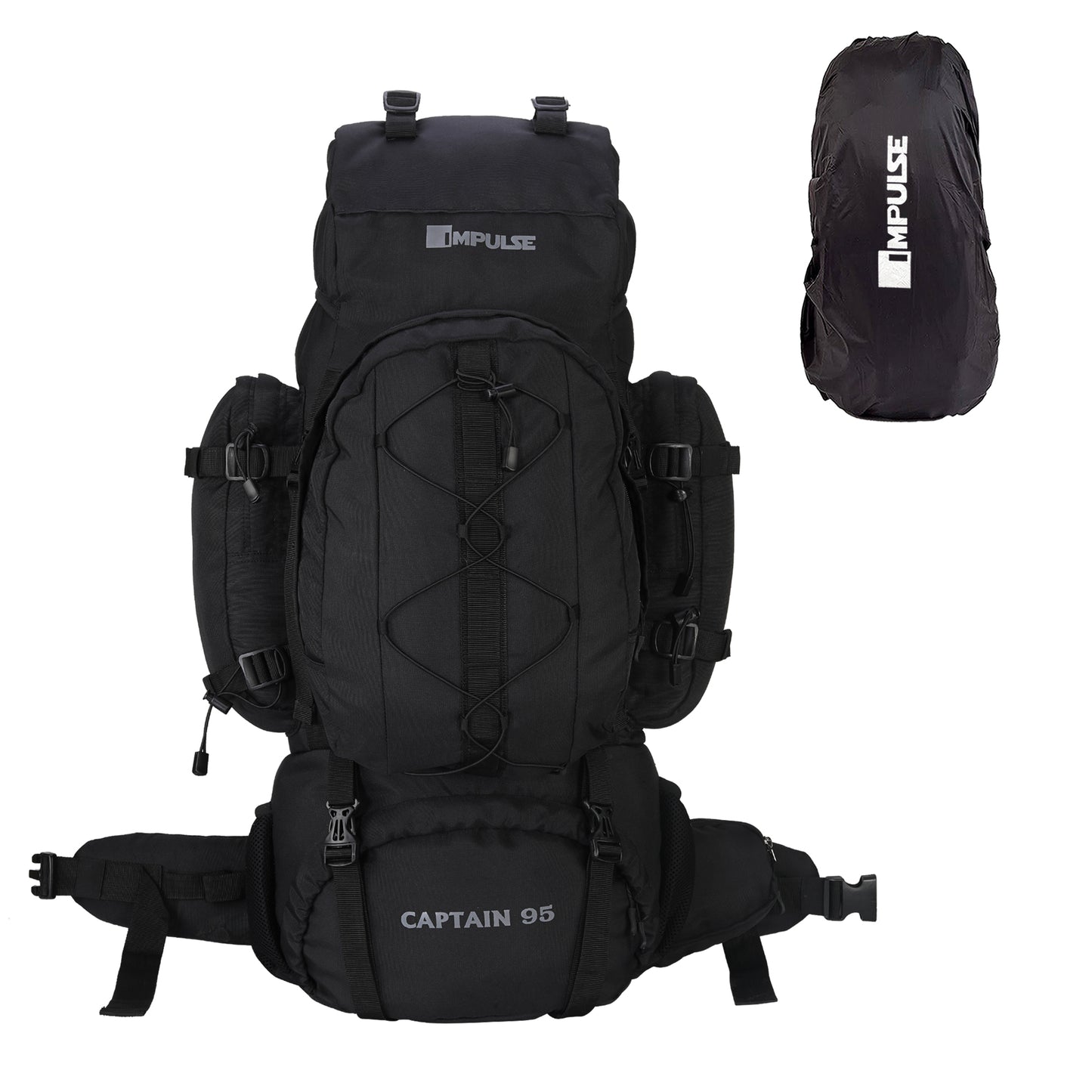 95 Litres Impulses Impulse Captain Black Trekking bag