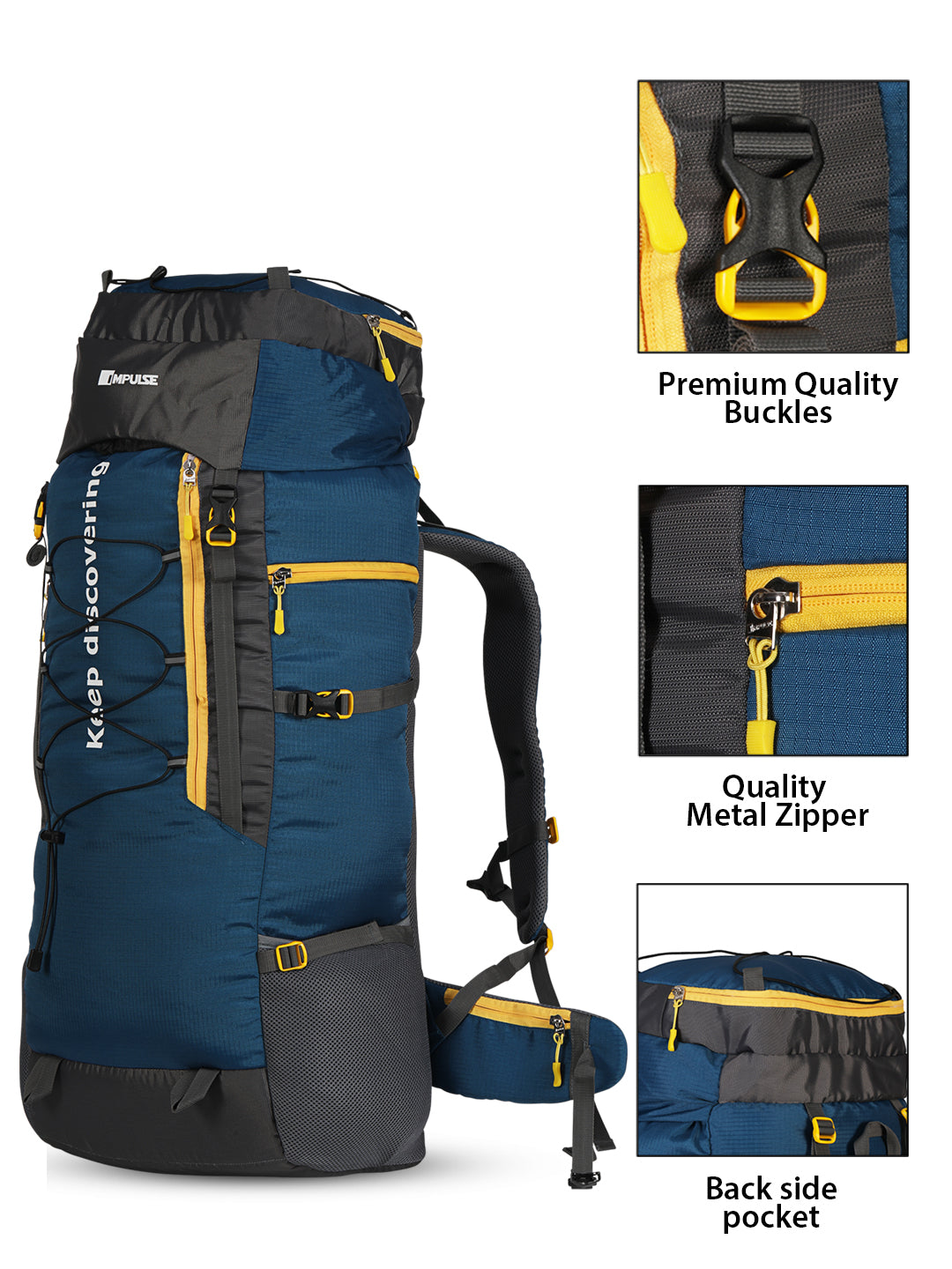 80 Litres KD007 Teal Blue Trekking bag