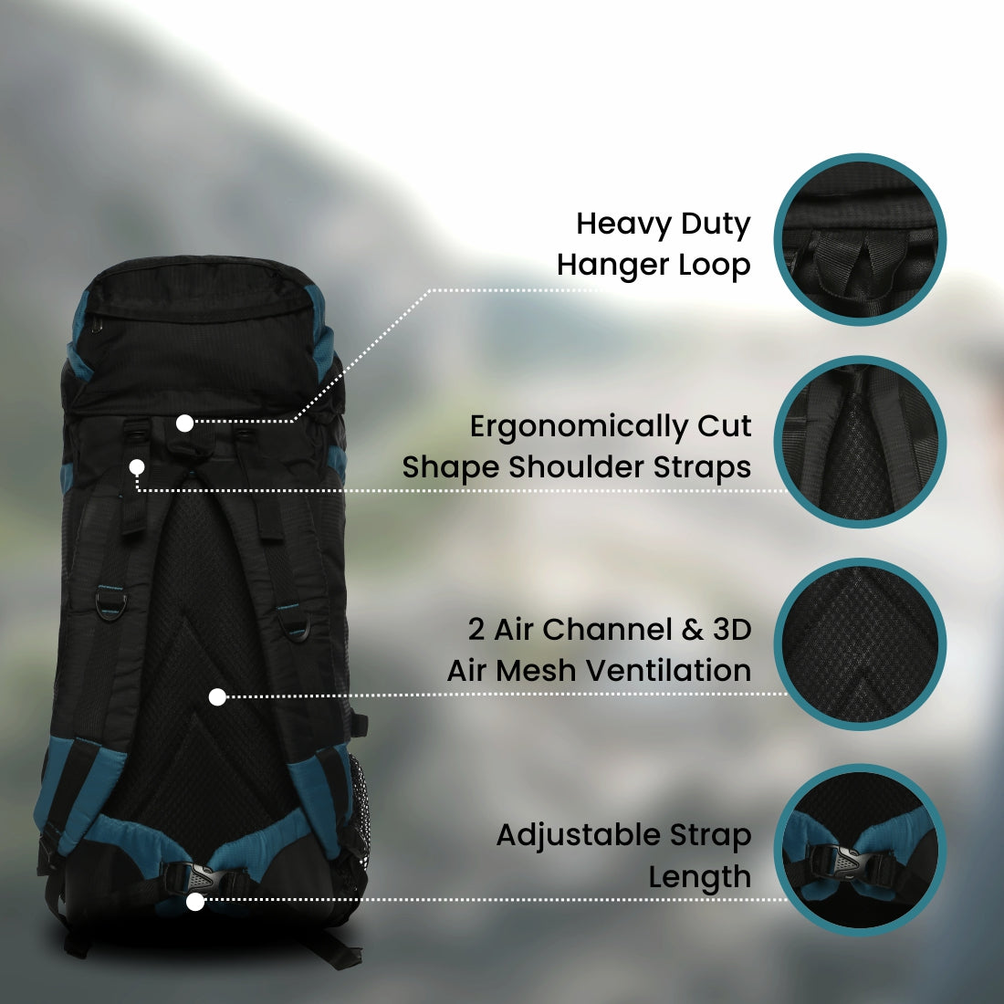 75 Litres Qontra T Blue trekking Bag