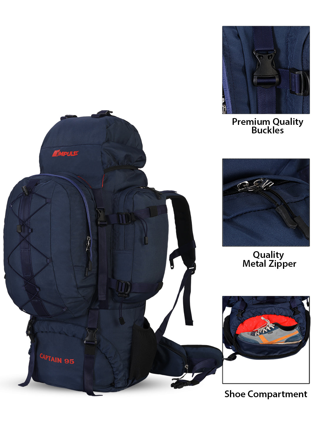 95 Litres Impulses Impulse Captain Blue Trekking bag