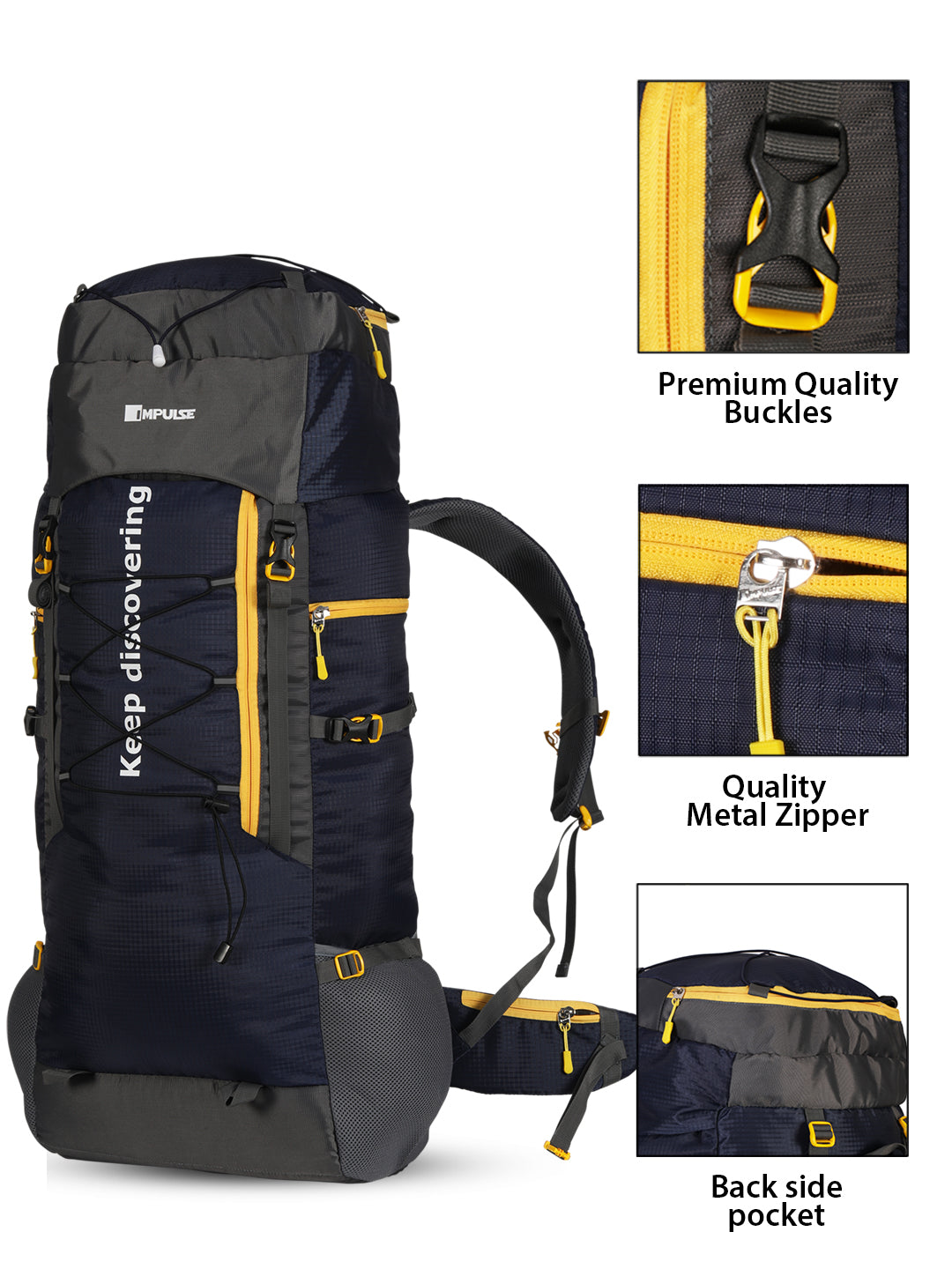 80 Litres KD007 N Blue Trekking bag