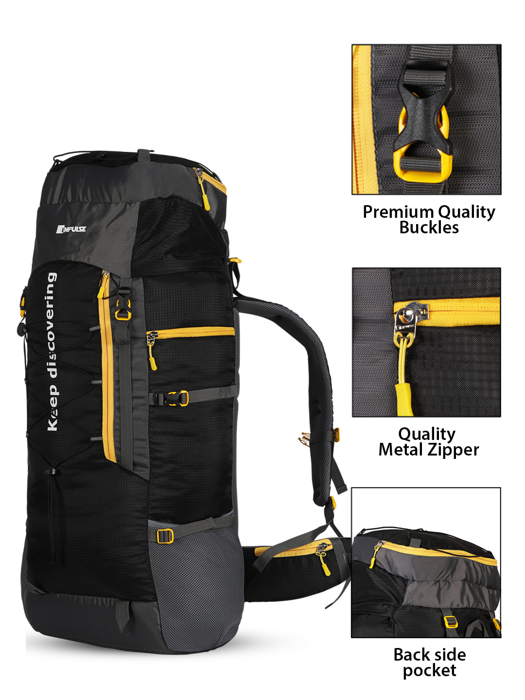 80 Litres KD007 Black Trekking bag