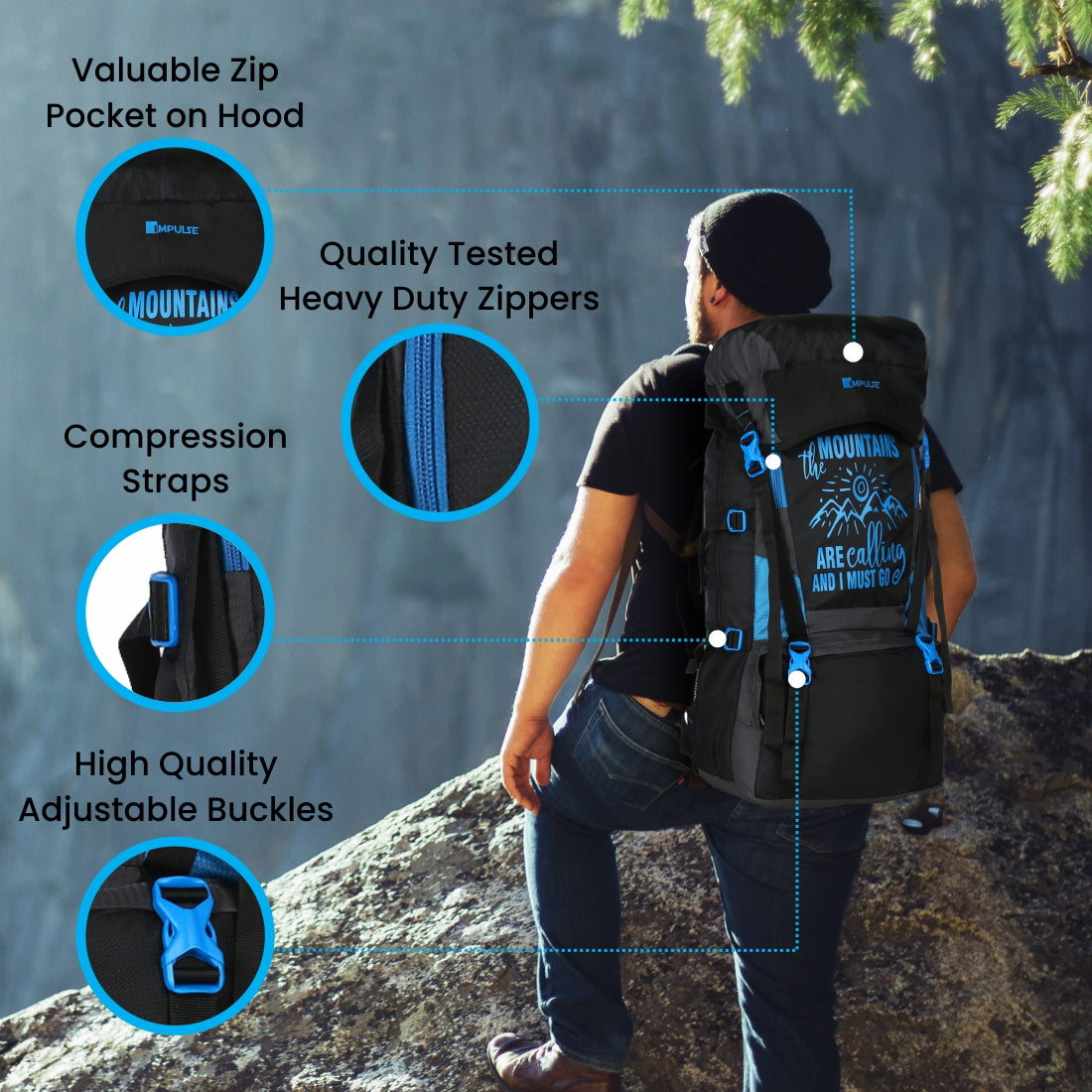 55 Litres Mt. Calling trekking Bag