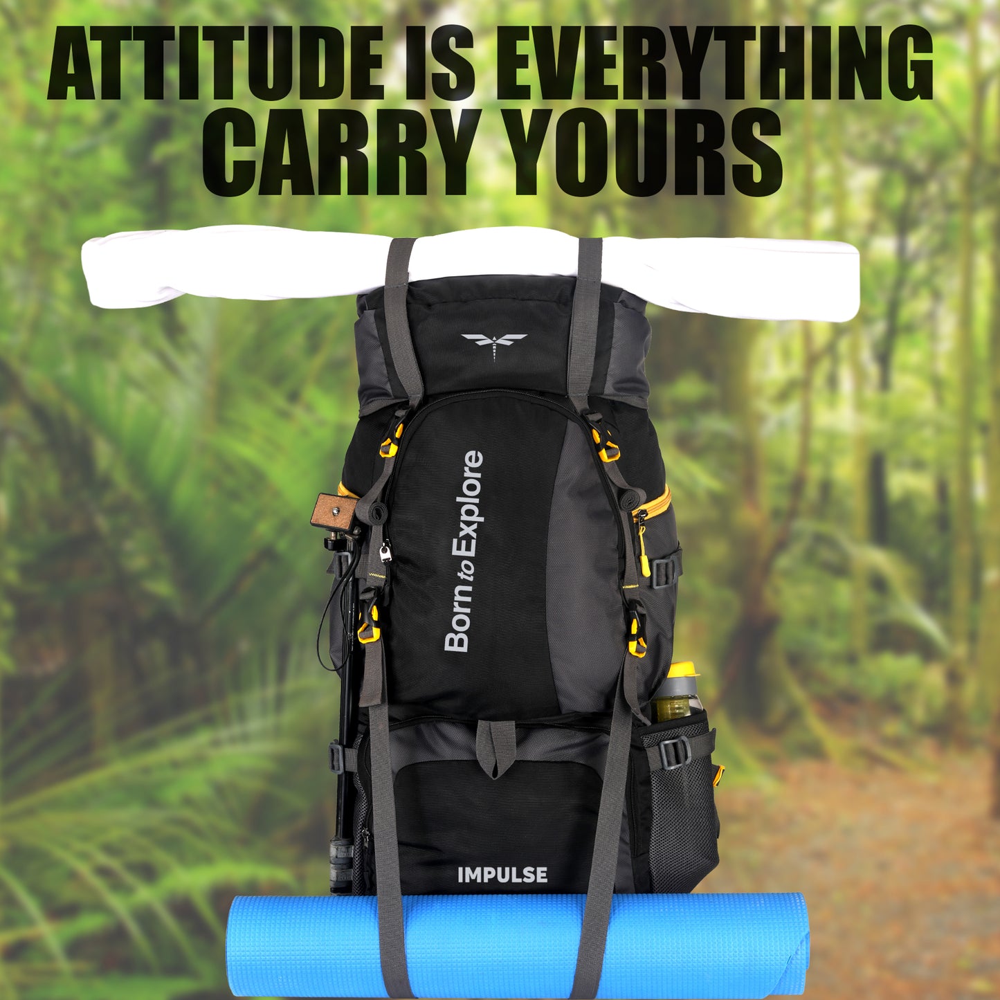 80 Litres Curve Black Trekking bag