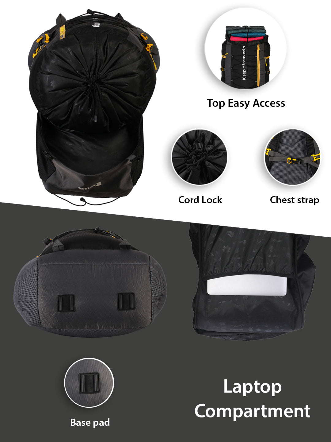 80 Litres KD007 Black Trekking bag