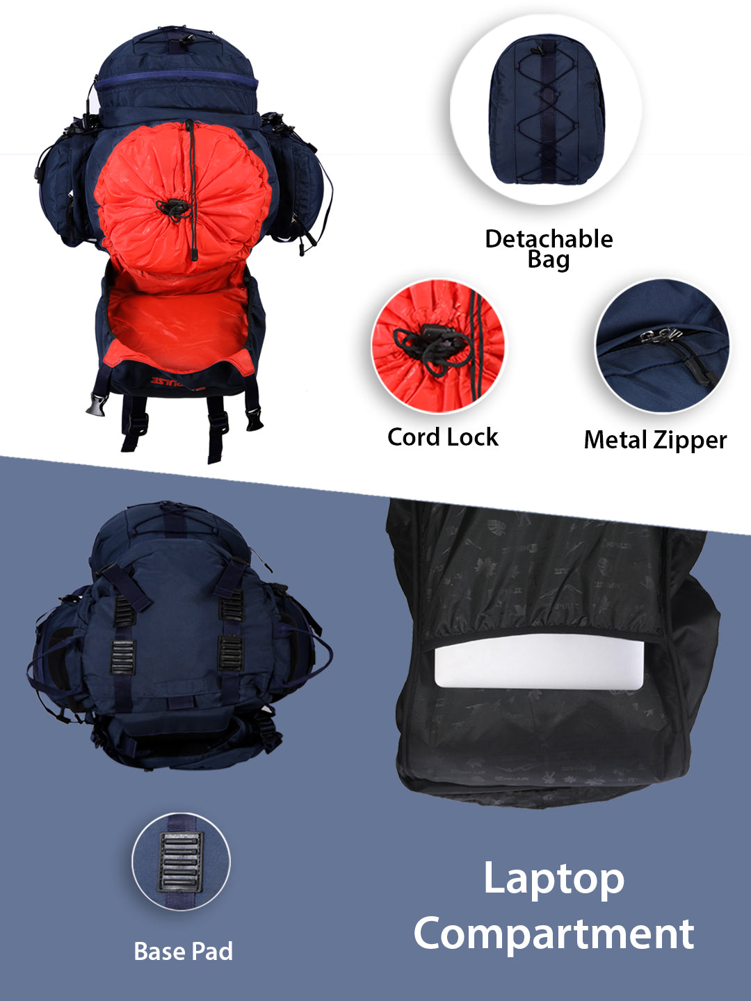 95 Litres Impulses Impulse Captain Blue Trekking bag