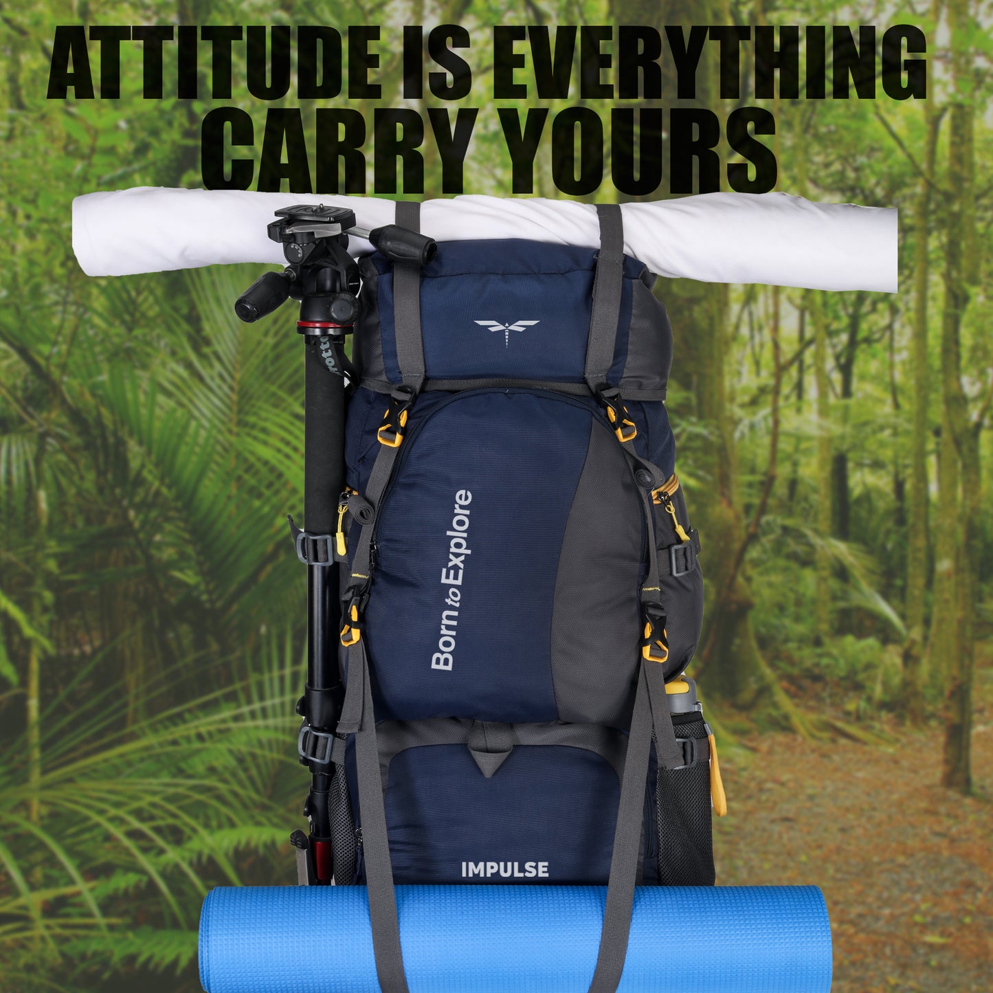 80 Litres Curve N Blue Trekking bag