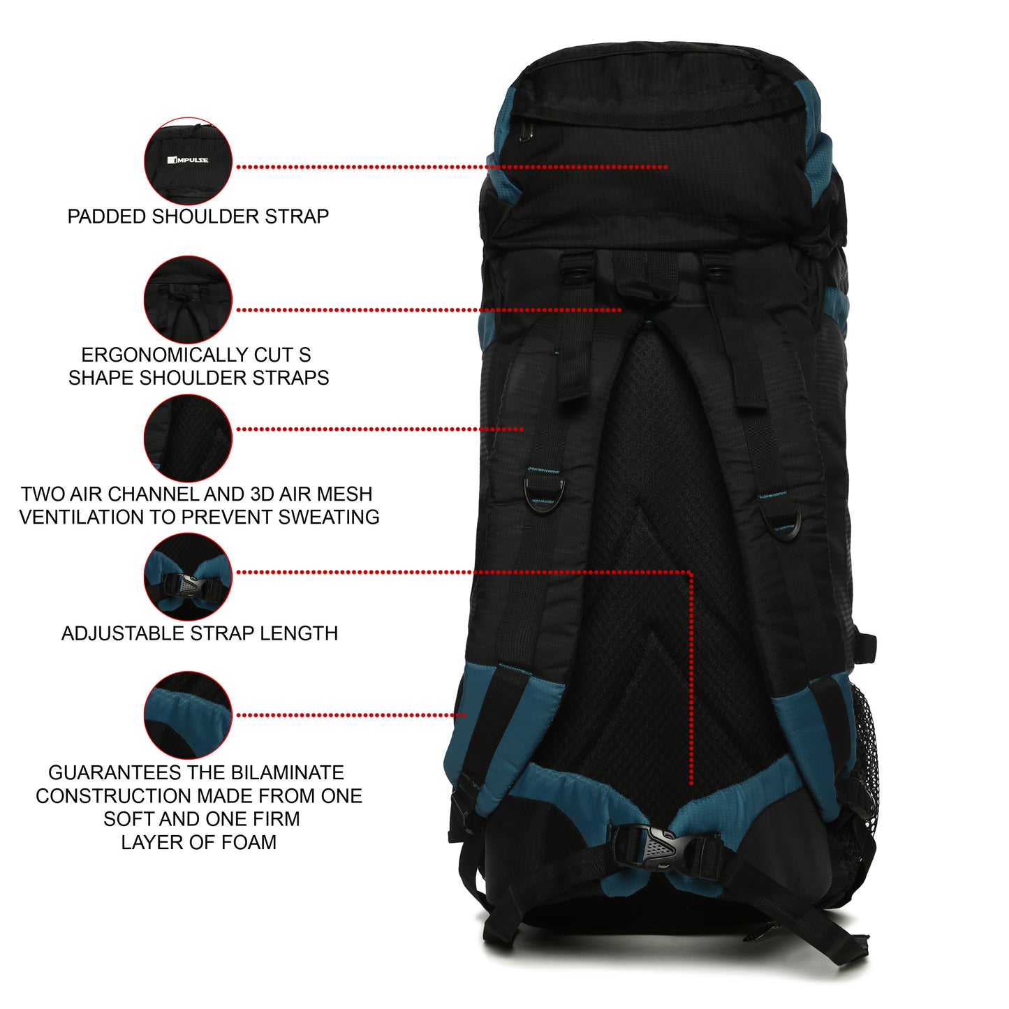 75 Litres Qontra T Blue trekking Bag